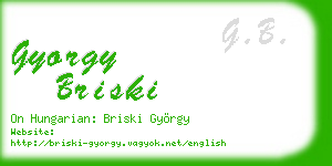 gyorgy briski business card