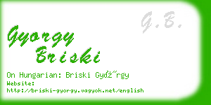 gyorgy briski business card